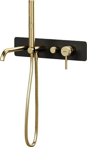 Смеситель для ванны Allen Brau Priority 5.31A05-31GB (с внутренней частью) черный/золото Смеситель для ванны Allen Brau Priority 5.31A05-31GB (с внутренней частью) черный/золото