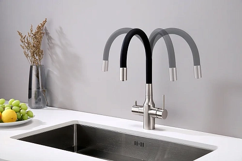 Смеситель для кухни Paulmark SALIX брашированная сталь Sa213419-BS Смеситель для кухни Paulmark SALIX брашированная сталь Sa213419-BS