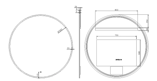 Зеркало Boheme 545-120-B металлическая рама, подсветка, сенсор, антизапотевание, D120cm Зеркало Boheme 545-120-B металлическая рама, подсветка, сенсор, антизапотевание, D120cm