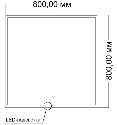 Зеркало Vincea LED VLM-3VN8008 800х800 c сенсорным выключателем и диммером Зеркало Vincea LED VLM-3VN8008 800х800 c сенсорным выключателем и диммером