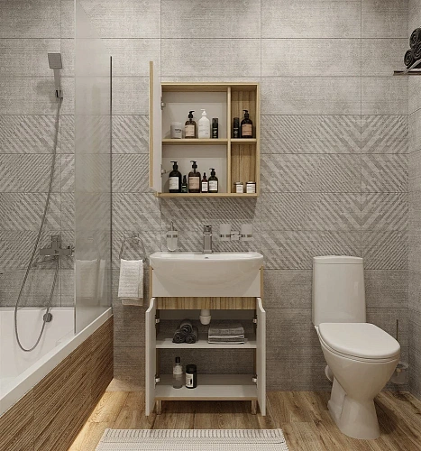 Комплект мебели DIWO Углич 60 в скандинавском стиле, белый, под дерево 461721 Комплект мебели DIWO Углич 60 в скандинавском стиле, белый, под дерево 461721