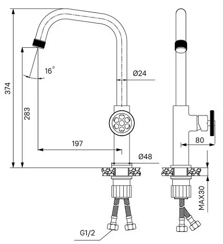 Смеситель для кухни IDDIS Grange (GRABL00i05) черный Смеситель для кухни IDDIS Grange (GRABL00i05) черный