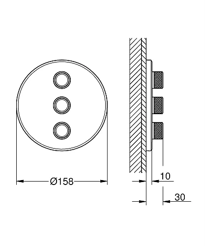 Смеситель для душа GROHE Grohtherm SmartControl внешняя часть термостата на три выхода, холодный рас 29122GL0 Смеситель для душа GROHE Grohtherm SmartControl внешняя часть термостата на три выхода, холодный рас 29122GL0