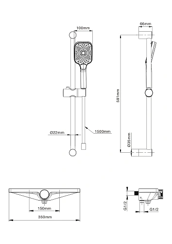 Смеситель для ванны Wonzon & Woghand с термостатом, черный матовый (WW-B2551-A-MB) Смеситель для ванны Wonzon & Woghand с термостатом, черный матовый (WW-B2551-A-MB)