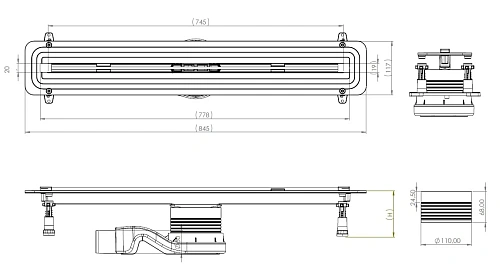 Душевой лоток Allen Brau Liberty 9.50001.SS 750 мм Душевой лоток Allen Brau Liberty 9.50001.SS 750 мм