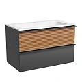 Тумба под раковину Sancos Delta DL80GR 790х445х500 дуб красный/графит, подвесная Тумба под раковину Sancos Delta DL80GR 790х445х500 дуб красный/графит, подвесная