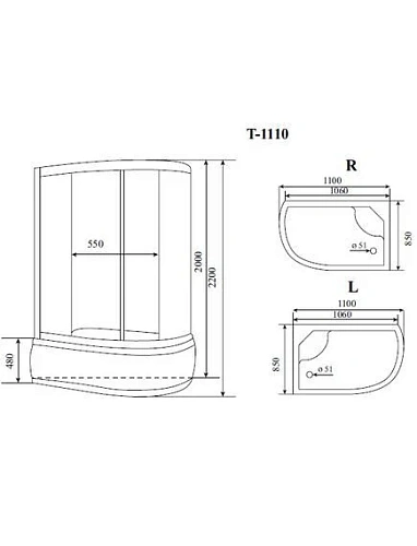 Душевая кабина Timo Standart Т-6610 Silver L 110x85x220 Душевая кабина Timo Standart Т-6610 Silver L 110x85x220