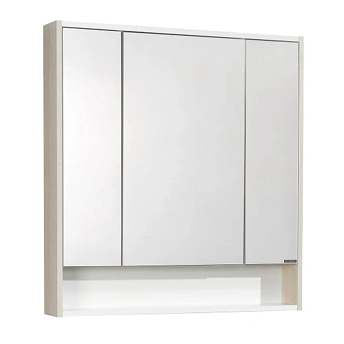 Зеркальный шкаф Aquaton Рико 80 белый, ясень фабрик 1A215302RIB90 Зеркальный шкаф Aquaton Рико 80 белый, ясень фабрик 1A215302RIB90