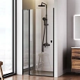 Душевая дверь AM.PM Sunny W87G-100-1P-BT распашная 100x190 профиль черный, стекло прозрачное Душевая дверь AM.PM Sunny W87G-100-1P-BT распашная 100x190 профиль черный, стекло прозрачное