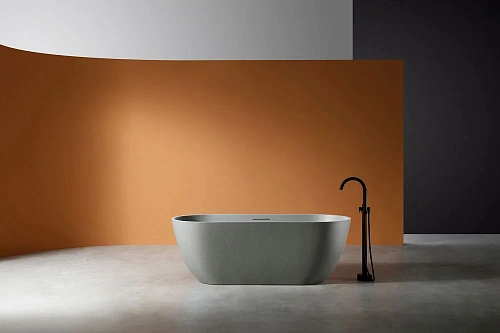 Ванна отдельностоящая ABBER AM9941MLG 170x75 универсальная, светло-серый матовая, искусственный камень Ванна отдельностоящая ABBER AM9941MLG 170x75 универсальная, светло-серый матовая, искусственный камень