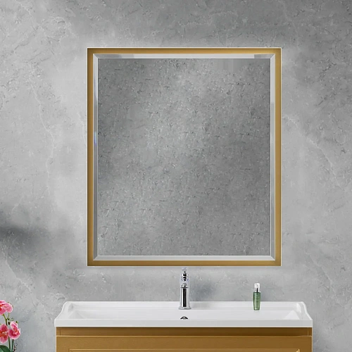 Зеркало CEZARES INTERNI 800x900 CZR-SPC-INT-800-900-LED-TCH-WARM-BORO с подсветкой, сенсорном и подогревом, брашированное золото Зеркало CEZARES INTERNI 800x900 CZR-SPC-INT-800-900-LED-TCH-WARM-BORO с подсветкой, сенсорном и подогревом, брашированное золото