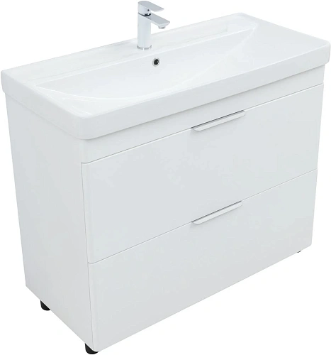 Тумба под раковину Aquanet Ирис New 100 напольная, белый глянец 00339257 напольная Тумба под раковину Aquanet Ирис New 100 напольная, белый глянец 00339257 напольная