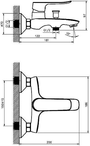 Смеситель для ванны STWORKI Хадстен XA-02cr 550630 Смеситель для ванны STWORKI Хадстен XA-02cr 550630