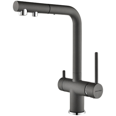 Смеситель для кухни Paulmark SERPENTINE серый металлик Se213222-GRM Смеситель для кухни Paulmark SERPENTINE серый металлик Se213222-GRM