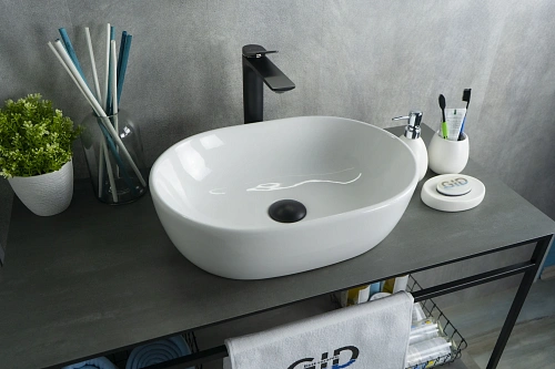 Раковина Gid N9026b 51113 накладная белая 48x35x13.5 Раковина Gid N9026b 51113 накладная белая 48x35x13.5