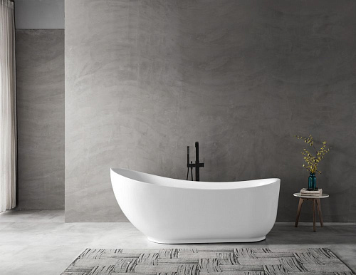 Ванна отдельностоящая ABBER AB9288 180x89 универсальная, белая акриловая Ванна отдельностоящая ABBER AB9288 180x89 универсальная, белая акриловая