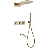 Душевая система ABBER Wasser Kreis AF8150G скрытого монтажа с изливом, термостат, золото матовое