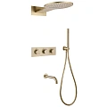 Душевая система ABBER Wasser Kreis AF8150G скрытого монтажа с изливом, термостат, золото матовое Душевая система ABBER Wasser Kreis AF8150G скрытого монтажа с изливом, термостат, золото матовое