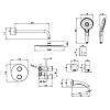 Душевая система Lemark Yeti LM7822C термостатическая, встраиваемая, хром Душевая система Lemark Yeti LM7822C термостатическая, встраиваемая, хром