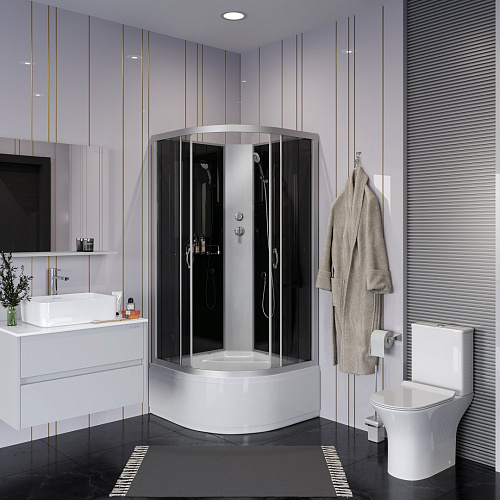 Душевая кабина Niagara Classic NG-2509-14BK (1000х1000х2000) высокий поддон (40см) стекло тонированное 25091434BK Душевая кабина Niagara Classic NG-2509-14BK (1000х1000х2000) высокий поддон (40см) стекло тонированное 25091434BK