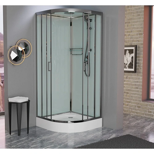 Душевая кабина Frank F400 М Brilliant полированный хром профиль матовое стекло 100x100 20080 Душевая кабина Frank F400 М Brilliant полированный хром профиль матовое стекло 100x100 20080