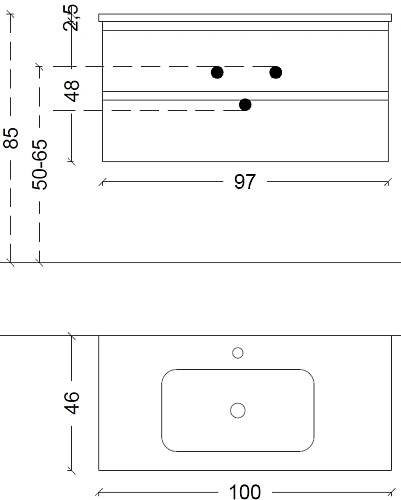 Тумба под раковину Boheme CAPOLDA 100 белая + ручка белая 849-100-W Тумба под раковину Boheme CAPOLDA 100 белая + ручка белая 849-100-W