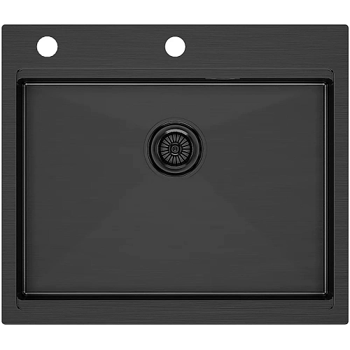 Кухонная мойка Paulmark KRONER-PRO 59, PM705951-GM, вороненая сталь, 590х510мм Кухонная мойка Paulmark KRONER-PRO 59, PM705951-GM, вороненая сталь, 590х510мм