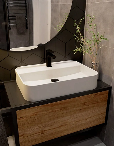 Смеситель для раковины AQUAme Monza AQM6310MB Черный матовый Смеситель для раковины AQUAme Monza AQM6310MB Черный матовый