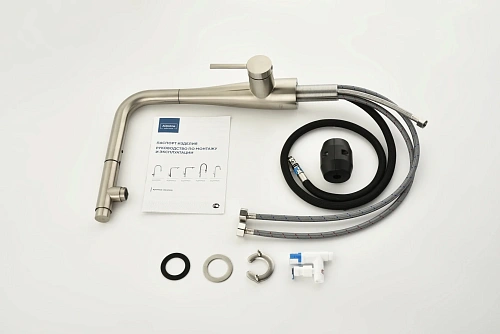 Смеситель для кухни AQUAme Cucina AQM9902BN с выдвижным изливом, никель шлифованный Смеситель для кухни AQUAme Cucina AQM9902BN с выдвижным изливом, никель шлифованный