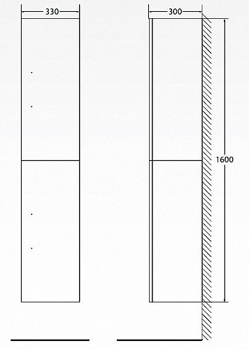 Шкаф-пенал BelBagno Aurora AURORA-1600-2A-SC-PB-P-R правый 300x330 мм Шкаф-пенал BelBagno Aurora AURORA-1600-2A-SC-PB-P-R правый 300x330 мм