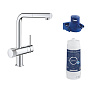 Картинка анонса товара «смеситель для кухни grohe blue pure minta с функцией фильтрации, хром (119706)»