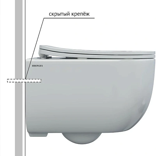 Унитаз подвесной BERGES VENTAS Rimless сиденье дюропласт Ventas Slim SO, микролифт, быстросъём 08213 082135 Унитаз подвесной BERGES VENTAS Rimless сиденье дюропласт Ventas Slim SO, микролифт, быстросъём 08213 082135