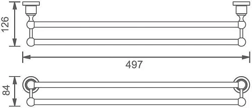 Полотенцедержатель Aquanet 3818D (45 см, двойной) Полотенцедержатель Aquanet 3818D (45 см, двойной)