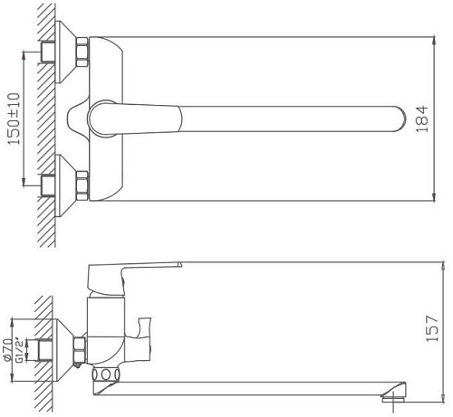 Смеситель для ванны Haiba HB22804, белый Смеситель для ванны Haiba HB22804, белый