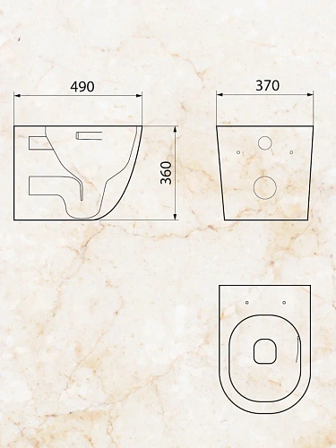 Унитаз подвесной Sintesi Hurricane SIN-TS-EVI-152 безободковый, сиденье дюропласт микролифт Унитаз подвесной Sintesi Hurricane SIN-TS-EVI-152 безободковый, сиденье дюропласт микролифт