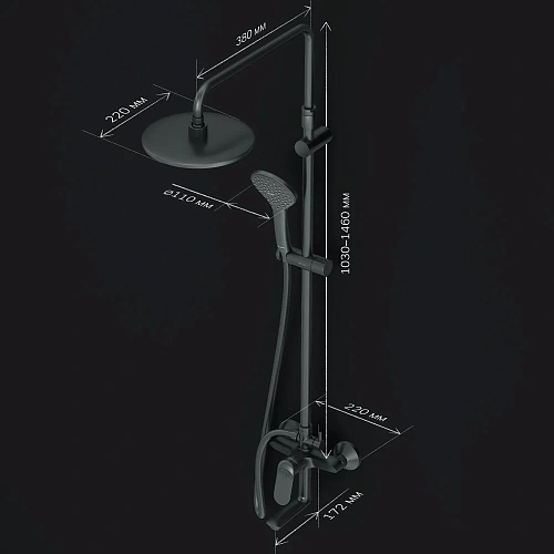 Душевая система AM.PM Sunny F0785C922 верхний душ d220 мм Душевая система AM.PM Sunny F0785C922 верхний душ d220 мм