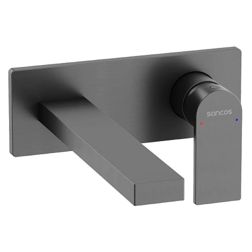 Смеситель для раковины Sancos Studio SC9017GG c внутренней частью, вороненая сталь Смеситель для раковины Sancos Studio SC9017GG c внутренней частью, вороненая сталь