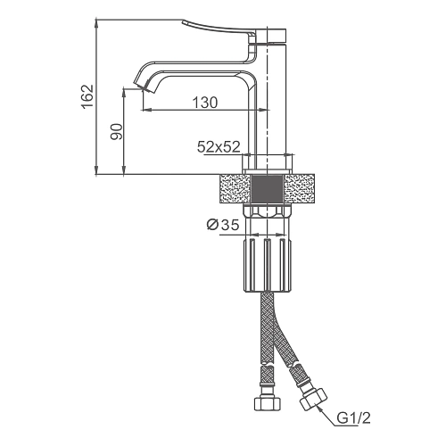 Смеситель для раковины Splenka S31.10.03, золотой сатин Смеситель для раковины Splenka S31.10.03, золотой сатин