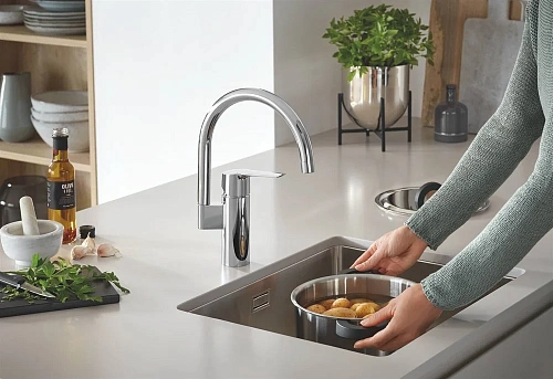 Смеситель для кухни GROHE Start 2021, C-образный высокий излив, хром (30469000) Смеситель для кухни GROHE Start 2021, C-образный высокий излив, хром (30469000)
