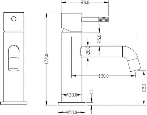 Смеситель для раковины Boheme Uno Matt Gold 461-MG Смеситель для раковины Boheme Uno Matt Gold 461-MG