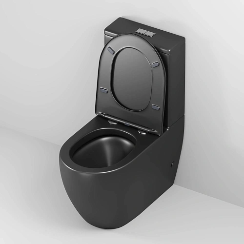 Унитаз напольный Grossman GR-4419BMS (680х375x810) безободковый, черный матовый с крышкой микролифт Унитаз напольный Grossman GR-4419BMS (680х375x810) безободковый, черный матовый с крышкой микролифт