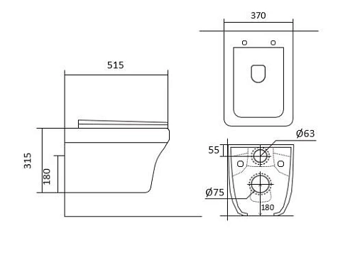 Унитаз подвесной Aquatek АМАДЕО AQ1163-00 515x370x315 мм безободковый, тонкое сиденье Soft Close Унитаз подвесной Aquatek АМАДЕО AQ1163-00 515x370x315 мм безободковый, тонкое сиденье Soft Close