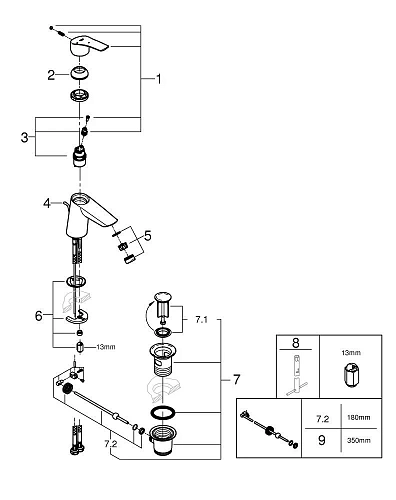 Смеситель для раковины GROHE Eurosmart S-Size (23969003) Смеситель для раковины GROHE Eurosmart S-Size (23969003)