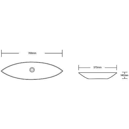 Раковина Ceruttispa CR7093A 700х375х140 накладная, белая, лодочка Раковина Ceruttispa CR7093A 700х375х140 накладная, белая, лодочка