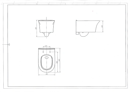Унитаз подвесной ARROW AHB2157 без сиденья, безободковый, белый Унитаз подвесной ARROW AHB2157 без сиденья, безободковый, белый