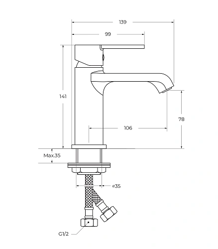 Смеситель для раковины BelBagno AURORA-LVM-CRM-W0 хром Смеситель для раковины BelBagno AURORA-LVM-CRM-W0 хром