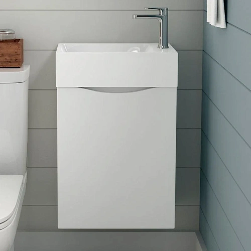 Тумба под раковину ART&MAX LIBERTY Liberty-400-1D-SO-BL-L подвесная с одной распашной дверцей, Bianc Тумба под раковину ART&MAX LIBERTY Liberty-400-1D-SO-BL-L подвесная с одной распашной дверцей, Bianc