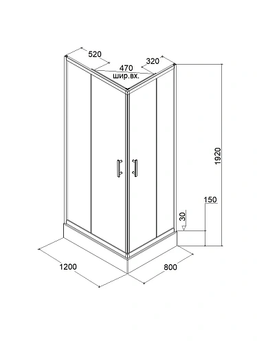Душевой уголок Parly ZQ121F с поддоном 120х80х192 Душевой уголок Parly ZQ121F с поддоном 120х80х192