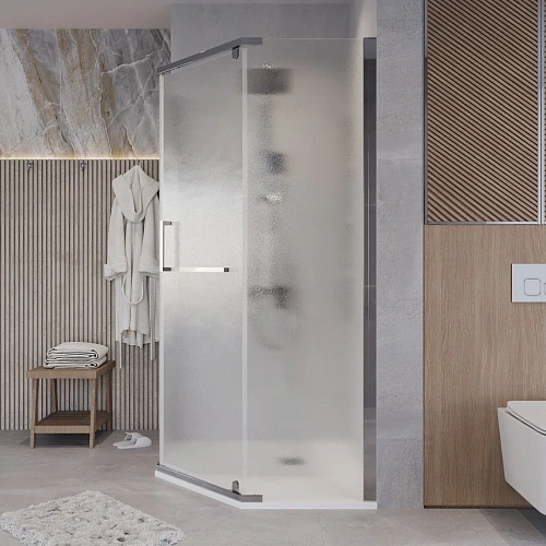 Душевой уголок GROSSMAN Pragma 302.K33.03.1010.10.02 (100x100x195) трапеция,распашн,хром,стекло шиншилла Душевой уголок GROSSMAN Pragma 302.K33.03.1010.10.02 (100x100x195) трапеция,распашн,хром,стекло шиншилла