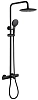 Душевая система ABBER Thermostat AF8516B с термостатом и изливом, черная матовая